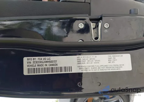 2021 Dodge Charger Scat Pack Rwd from USA, damaged, VIN 2C3CDXGJXMH503727